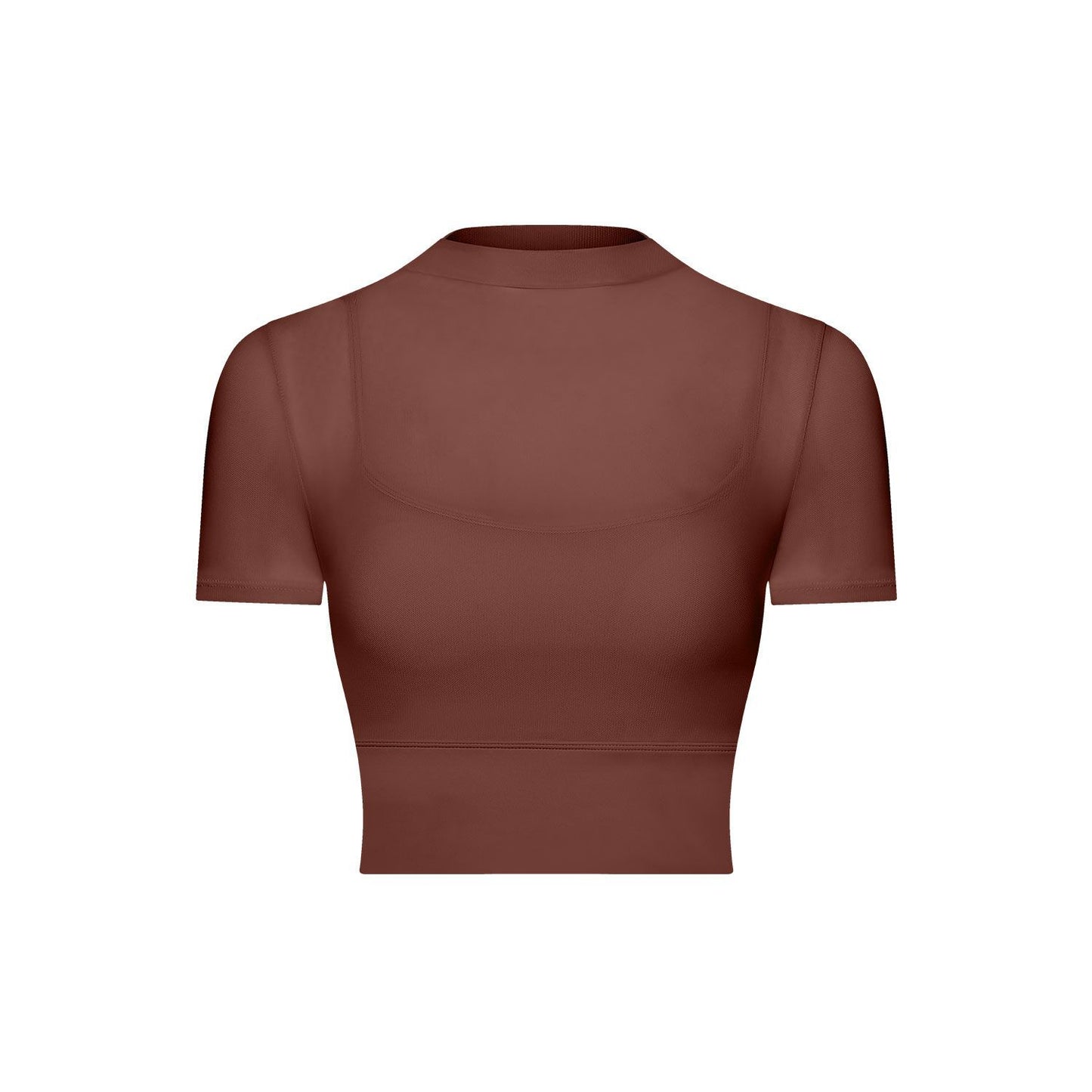 2024 fitness gauze yoga wear short sleeve with padded quick dry runing sports bra One cup wear top