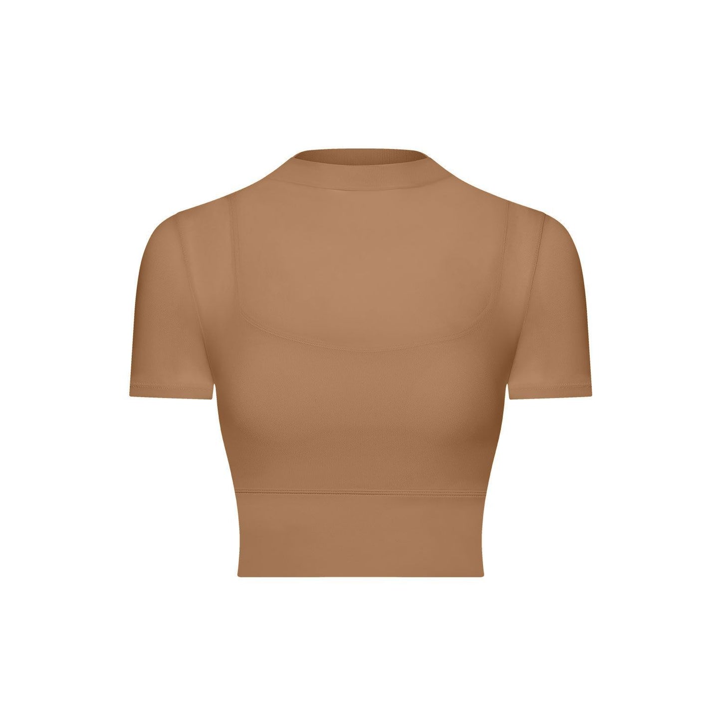 2024 fitness gauze yoga wear short sleeve with padded quick dry runing sports bra One cup wear top