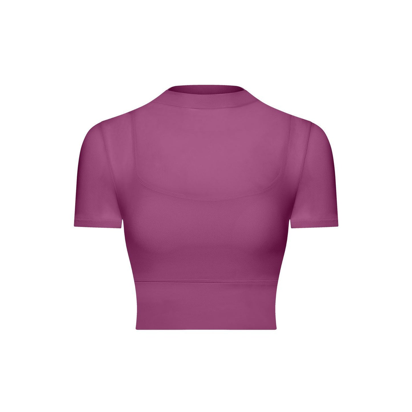 2024 fitness gauze yoga wear short sleeve with padded quick dry runing sports bra One cup wear top