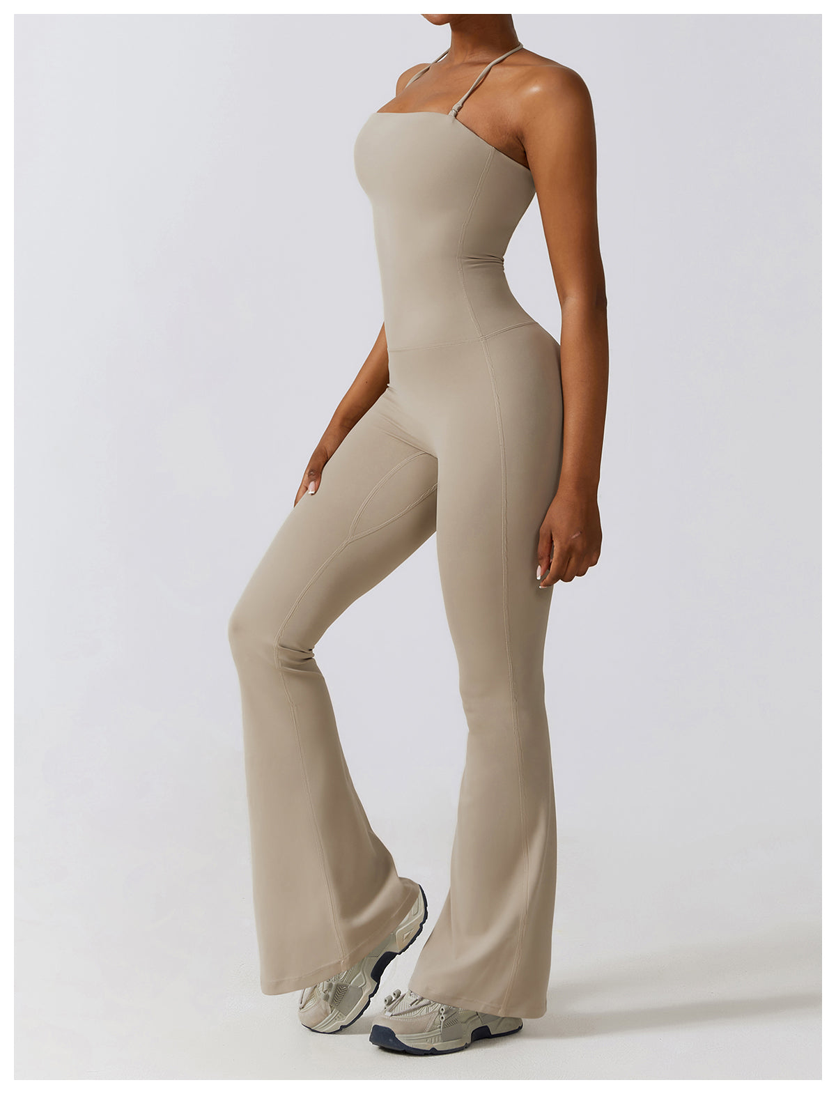 High waisted yoga bodysuit flared pants CLT8393