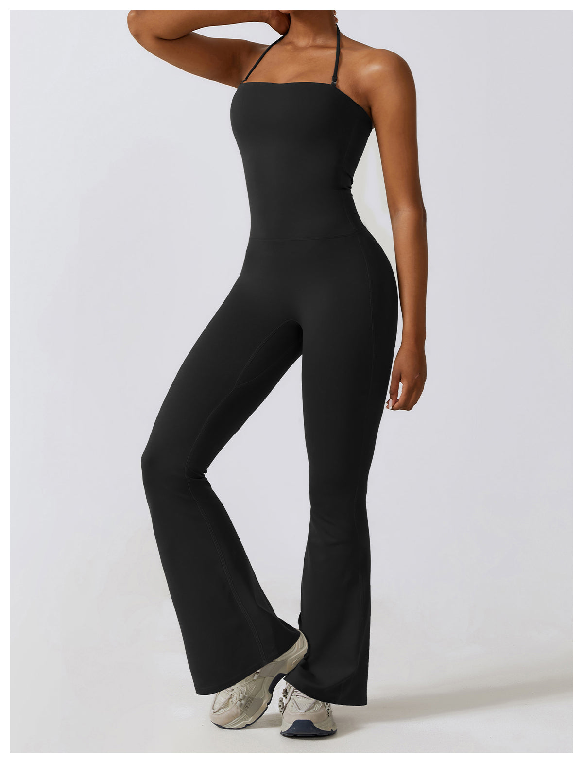 High waisted yoga bodysuit flared pants CLT8393