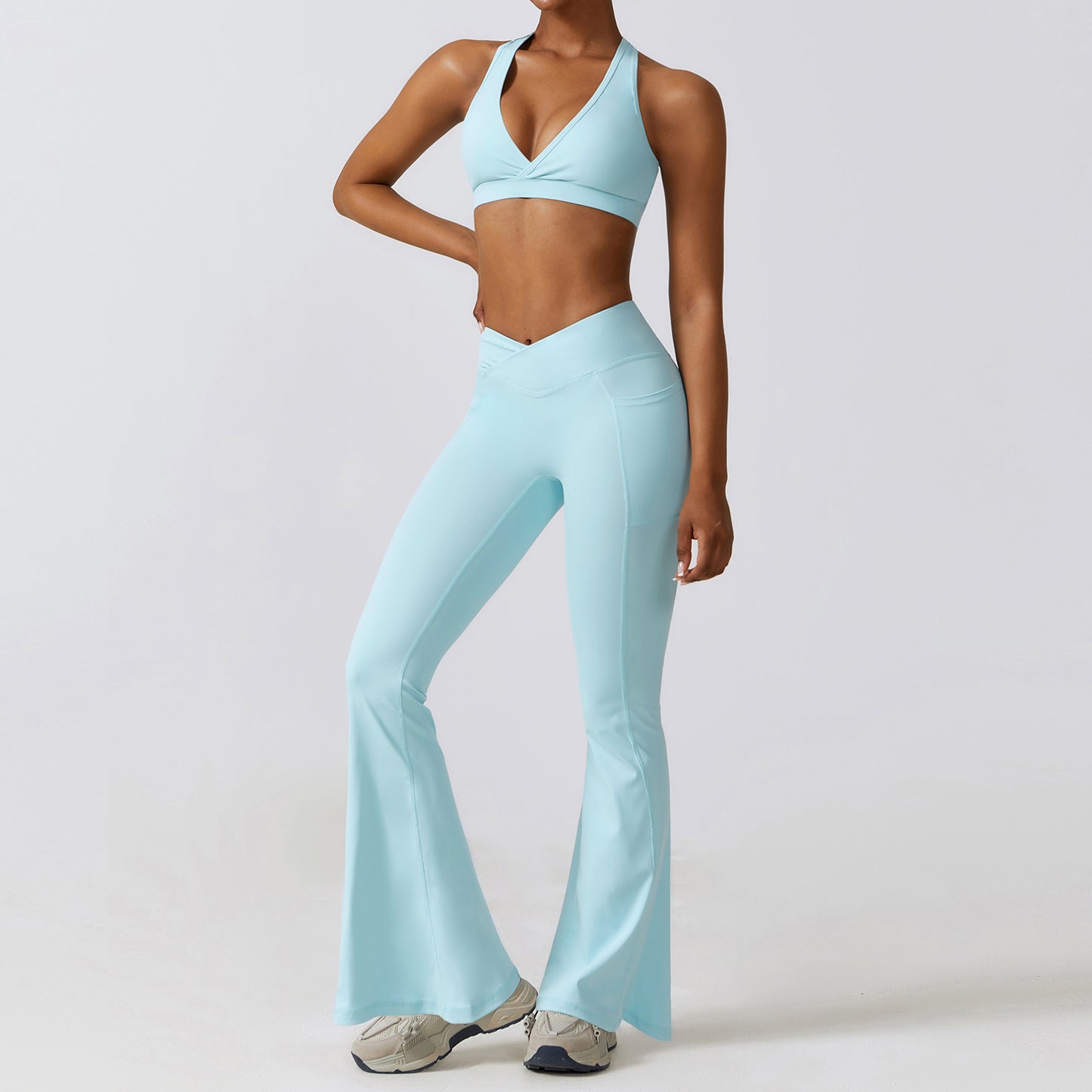 Yoga flared pants bra set TZ8355