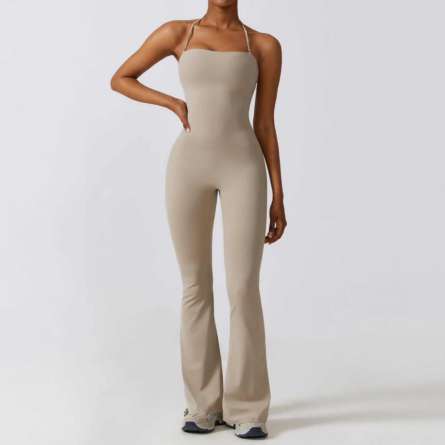 High waisted yoga bodysuit flared pants CLT8393