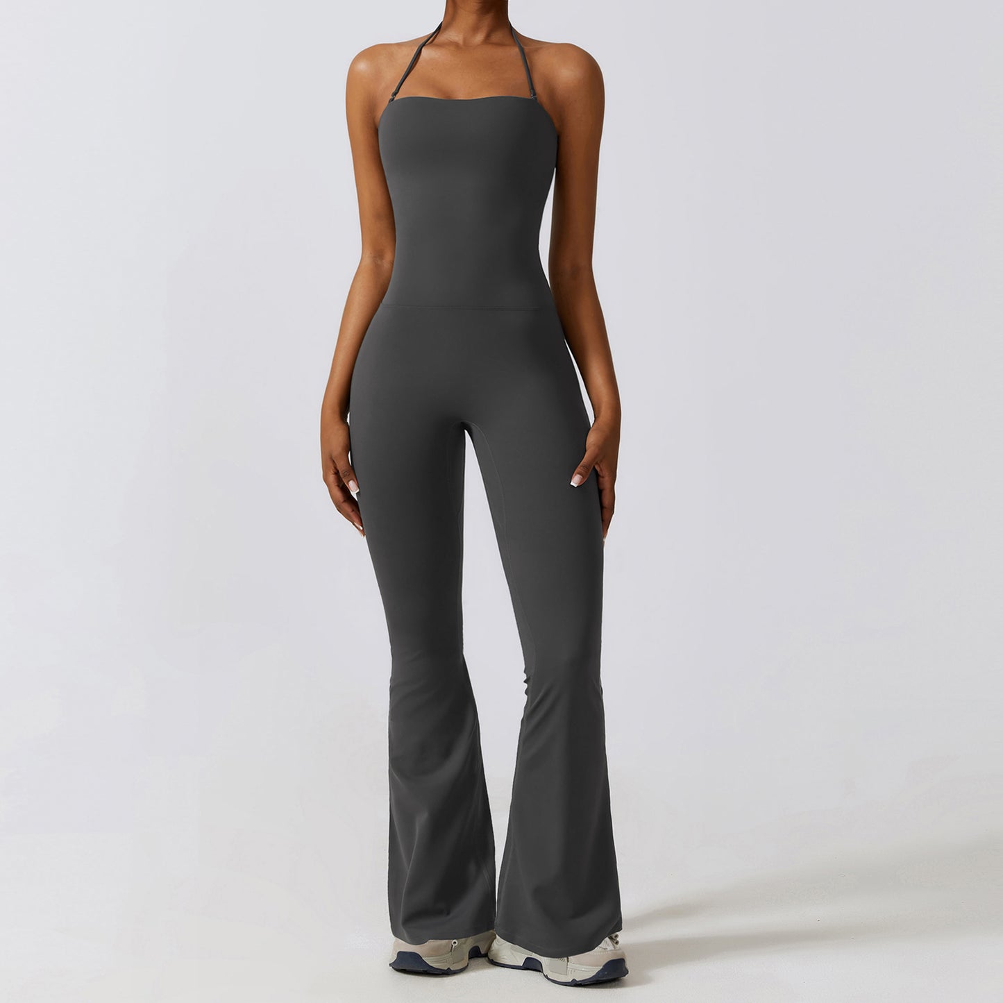 High waisted yoga bodysuit flared pants CLT8393